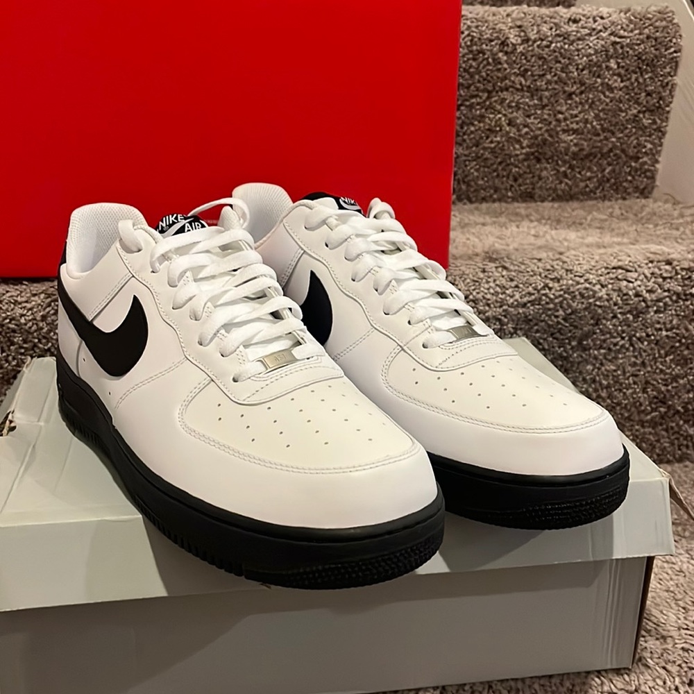 Nike Air Force 1 Shoes Sneakers 488298 140 white black Mens Size 15